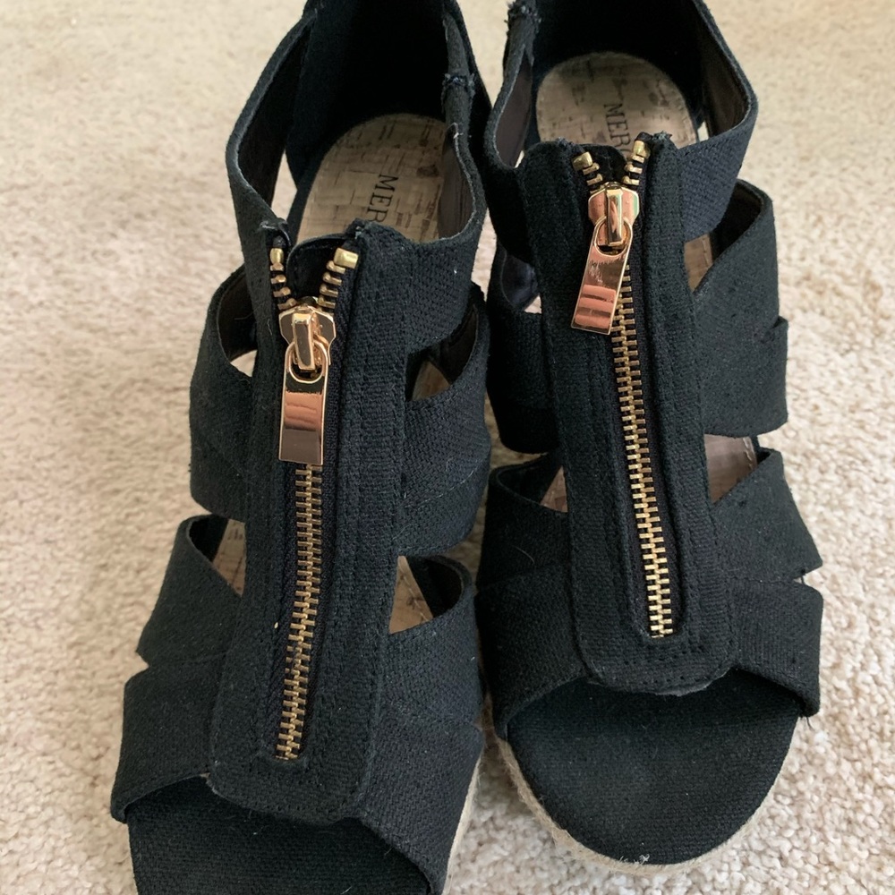 Black Zip-Up Wedges